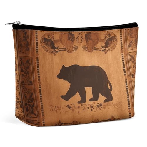 GFLFMXZW Make-up-Tasche, Reise-Kosmetiktasche für Damen, Bär, Make-up-Tasche für Geldbörse, großer Make-up-Organizer, Bär, Einheitsgröße, Kosmetiktasche, bär, Einheitsgröße, Kosmetiktasche von GFLFMXZW