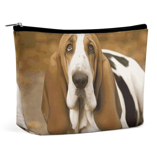 GFLFMXZW Make-up-Tasche, Reise-Kosmetiktasche für Damen, Basset Hound, Make-up-Tasche für Geldbörse, großer Make-up-Organizer, Basset Hound, Einheitsgröße, Kosmetiktasche, Basset Hound, Einheitsgröße, von GFLFMXZW
