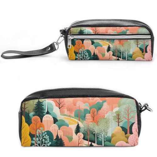 GFLFMXZW Make-up-Tasche, Reise-Kosmetiktasche für Damen, Baum in Pfirsichtönen, Make-up-Tasche für Geldbörse, großer Make-up-Organizer, Baum in Pfirsichtönen, 20 x 10 x 5,5 cm, Kosmetiktasche, Baum in von GFLFMXZW