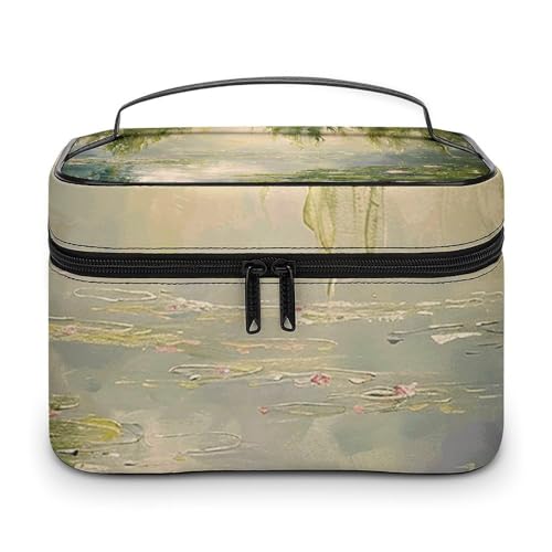 GFLFMXZW Make-up-Tasche, Reise-Kosmetiktasche für Damen, Blume im Wasser, Bilder, Make-up-Tasche für Geldbörse, große Make-up-Tasche, Empfangstasche, Blume im Wasser, Bilder, 25 x 18 x 15 cm, von GFLFMXZW