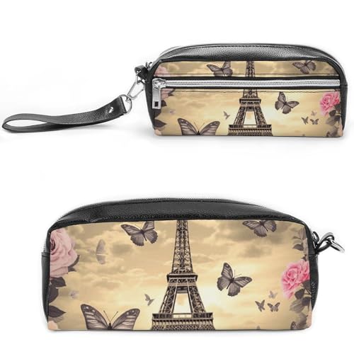 GFLFMXZW Make-up-Tasche, Reise-Kosmetiktasche für Damen, Blumen und Schmetterlinge, Make-up-Tasche für Geldbörse, große Make-up-Organizer, Blumen und Schmetterlinge, 20 x 10 x 5,5 cm, Kosmetiktasche, von GFLFMXZW