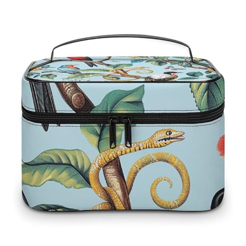 GFLFMXZW Make-up-Tasche, Reise-Kosmetiktasche für Damen, Blumen und Zweige, Make-up-Tasche für Geldbörse, großer Make-up-Organizer, Empfangstasche, Blumen und Zweige, 25 x 18 x 15 cm, Kosmetiktasche, von GFLFMXZW