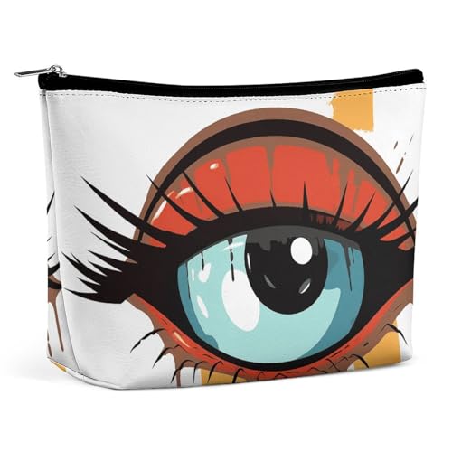 GFLFMXZW Make-up-Tasche, Reise-Kosmetiktasche für Damen, Cartoon-Augen-Make-up-Tasche für Geldbörse, großer Make-up-Organizer, Cartoon-Auge, Einheitsgröße, Kosmetiktasche, Cartoon-Auge, Einheitsgröße, von GFLFMXZW