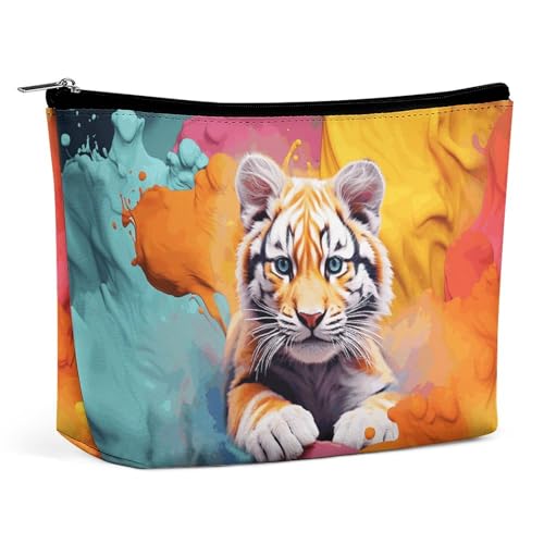 GFLFMXZW Make-up-Tasche, Reise-Kosmetiktasche für Damen, Farbanimation, Make-up-Tasche für Geldbörse, großer Make-up-Organizer, Farbanimation, Einheitsgröße, Kosmetiktasche, Farbanimation, von GFLFMXZW