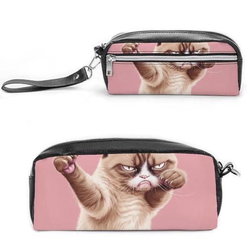 GFLFMXZW Make-up-Tasche, Reise-Kosmetiktasche für Damen, Katze, Flip-Make-up-Tasche für Geldbörse, großer Make-up-Organizer, Katzen-Doing-Flip, 20 x 10 x 5,5 cm, Kosmetiktasche, Katzen-Doing-Klappe, von GFLFMXZW