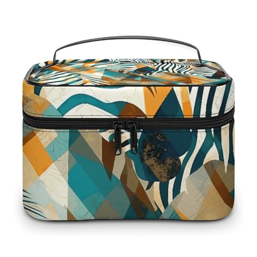 GFLFMXZW Make-up-Tasche, Reise-Kosmetiktasche für Damen, Malerei auf Hintergrund, Make-up-Tasche für Geldbörse, großer Make-up-Organizer, Empfangstasche, Malerei auf Hintergrund, 25 x 18 x 15 cm, von GFLFMXZW