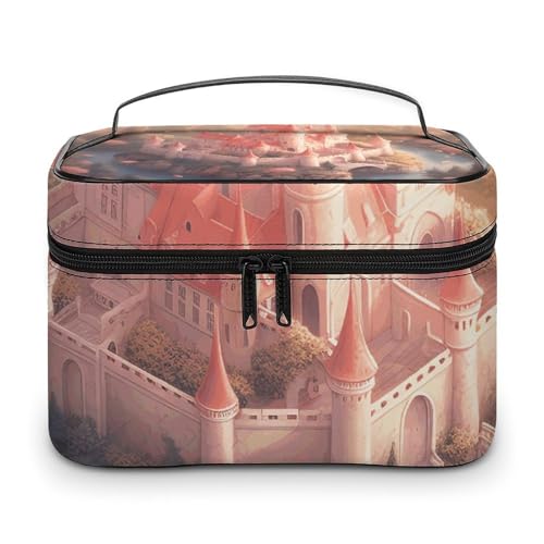 GFLFMXZW Make-up-Tasche, Reise-Kosmetiktasche für Damen, Motiv: Pfirsichschloss, Bilder, Make-up-Tasche für Geldbörse, großer Make-up-Organizer, Empfangstasche, Pfirsichschloss-Bilder, 25 x 18 x 15 GFLFMXZW Make-up-Tasche, Reise-Kosmetiktasche für Damen, Motiv: Pfirsichschloss, Bilder, Make-up-Tasche für Geldbörse, großer Make-up-Organizer, Empfangstasche, Pfirsichschloss-Bilder, 25 x 18 x 15 von GFLFMXZW