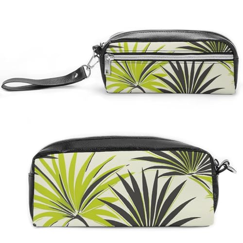 GFLFMXZW Make-up-Tasche, Reise-Kosmetiktasche für Damen, Palmblatt-Muster, Make-up-Tasche für Geldbörse, großer Make-up-Organizer, Palmblatt-Muster, 20 x 10 x 5,5 cm, Kosmetiktasche, Palmblatt-Muster, von GFLFMXZW