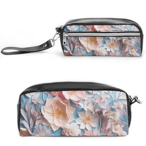 GFLFMXZW Make-up-Tasche, Reise-Kosmetiktasche für Damen, Papierschnittblumen, Make-up-Tasche für Geldbörse, großer Make-up-Organizer, Papierschnittblumen, 20 x 10 x 5,5 cm, Kosmetiktasche, von GFLFMXZW