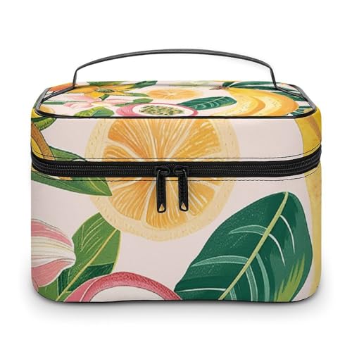 GFLFMXZW Make-up-Tasche, Reise-Kosmetiktasche für Damen, Pfirsichfrucht-Muster, Make-up-Tasche für Geldbörse, großer Make-up-Organizer, Empfangstasche, Pfirsichfrucht-Muster, 25 x 18 x 15 cm, von GFLFMXZW