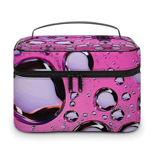 GFLFMXZW Make-up-Tasche, Reise-Kosmetiktasche für Damen, Pfirsichwassertropfen, Make-up-Tasche für Geldbörse, großer Make-up-Organizer, Empfangstasche, Pfirsich-Wassertropfen, 25 x 18 x 15 cm, von GFLFMXZW