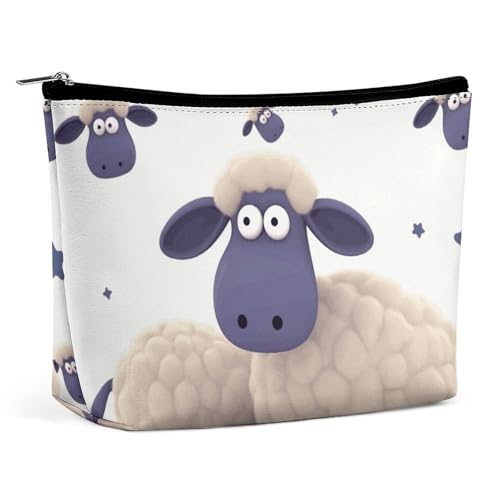GFLFMXZW Make-up-Tasche, Reise-Kosmetiktasche für Damen, Schaf, Make-up-Tasche für Geldbörse, groß, Make-up-Organizer, Schaf, Einheitsgröße, Kosmetiktasche, schaf, Einheitsgröße, Kosmetiktasche von GFLFMXZW