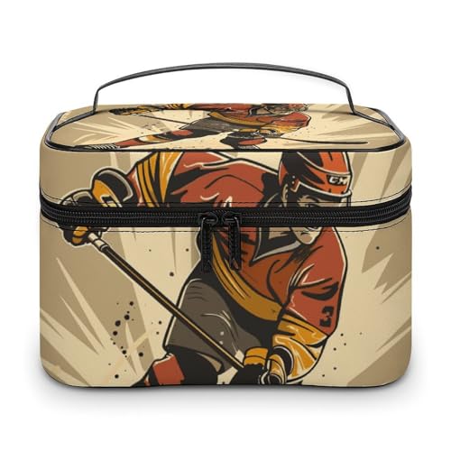 GFLFMXZW Make-up-Tasche, Reise-Kosmetiktasche für Damen, Sportler, Cartoon-Bild, Make-up-Tasche für Geldbörse, großer Make-up-Organizer, Empfangstasche, Sportler-Cartoon-Bild, 25 x 18 x 15 cm, von GFLFMXZW