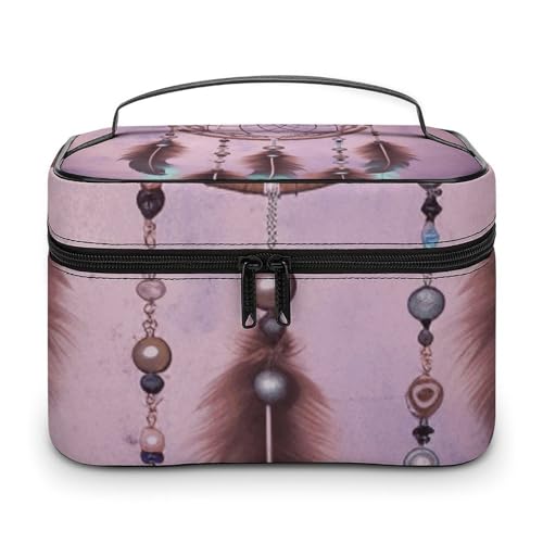 GFLFMXZW Make-up-Tasche, Reise-Kosmetiktasche für Damen, Traumfänger, Make-up-Tasche für Geldbörse, großer Make-up-Organizer, Empfangstasche, Traumfänger, 25 x 18 x 15 cm, Kosmetiktasche, Traumfänger, von GFLFMXZW