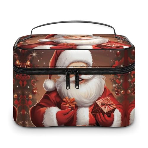 GFLFMXZW Make-up-Tasche, Reise-Kosmetiktasche für Damen, Weihnachtsmann, Weihnachtsgeschenk, Make-up-Tasche für Geldbörse, großer Make-up-Organizer, Empfangstasche, Weihnachtsgeschenk, 25 x 18 x 15 GFLFMXZW Make-up-Tasche, Reise-Kosmetiktasche für Damen, Weihnachtsmann, Weihnachtsgeschenk, Make-up-Tasche für Geldbörse, großer Make-up-Organizer, Empfangstasche, Weihnachtsgeschenk, 25 x 18 x 15 von GFLFMXZW