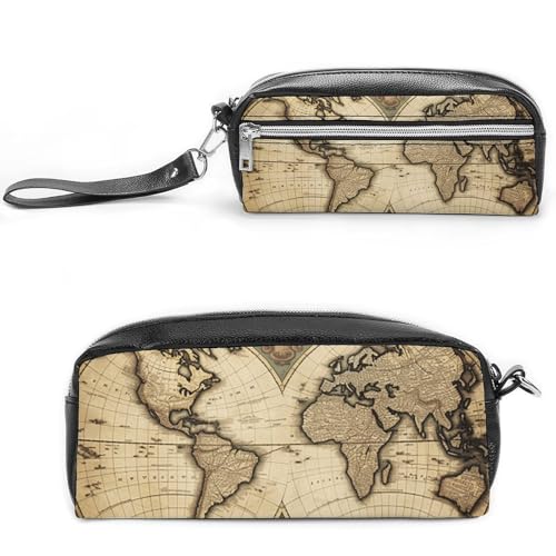 GFLFMXZW Make-up-Tasche, Reise-Kosmetiktasche für Damen, Weltkarte, Make-up-Tasche für Geldbörse, großer Make-up-Organizer, Weltkarte, 20 x 10 x 5,5 cm, Kosmetiktasche, Weltkarte, 20*10*5.5cm, von GFLFMXZW
