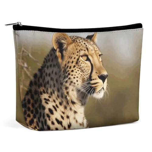 GFLFMXZW Make-up-Tasche, Reise-Kosmetiktasche für Damen, Wildtier-Leoparden-Make-up-Tasche für Geldbörse, großer Make-up-Organizer, Wildtier-Leopard, Einheitsgröße, Kosmetiktasche, von GFLFMXZW