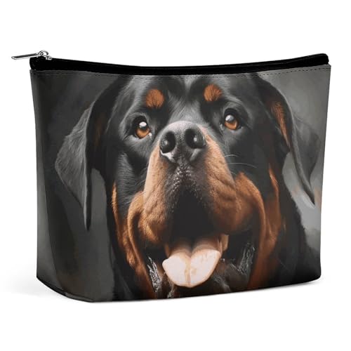 GFLFMXZW Make-up-Tasche, Reise-Kosmetiktasche für Damen, coole Rottweiler-Hundekunst-Make-up-Tasche für Geldbörse, großer Make-up-Organizer, coole Rottweiler-Hundekunst, Einheitsgröße, Kosmetiktasche, von GFLFMXZW