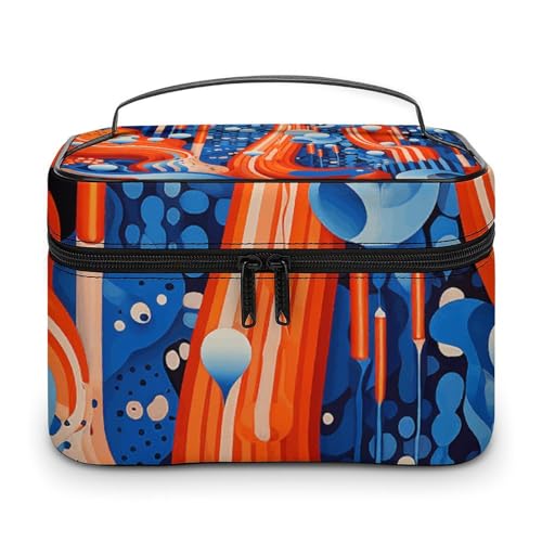 GFLFMXZW Make-up-Tasche, Reise-Kosmetiktasche für Damen, ein Stück blauer Stoff, Make-up-Tasche für Geldbörse, großer Make-up-Organizer, Empfangstasche, ein Stück blaues Tuch, 25 x 18 x 15 cm, von GFLFMXZW