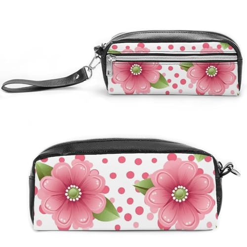 GFLFMXZW Make-up-Tasche, Reise-Kosmetiktasche für Damen, gepunktete Blume, Make-up-Tasche für Geldbörse, großer Make-up-Organizer, gepunktete Blume, 20 x 10 x 5,5 cm, Kosmetiktasche, Gepunktete Blume, von GFLFMXZW