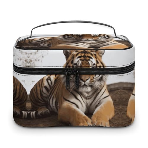 GFLFMXZW Make-up-Tasche, Reise-Kosmetiktasche für Damen, großer Tiger, Make-up-Tasche für Geldbörse, großer Make-up-Organizer, Empfangstasche, großer Tiger, 25 x 18 x 15 cm, Kosmetiktasche, Großer von GFLFMXZW