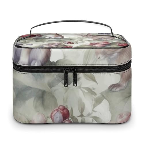 GFLFMXZW Make-up-Tasche, Reise-Kosmetiktasche für Damen, handgezeichnetes Kaninchen, Make-up-Tasche für Geldbörse, großer Make-up-Organizer, Empfangstasche, handgezeichnetes Kaninchen, 25 x 18 x 15 von GFLFMXZW