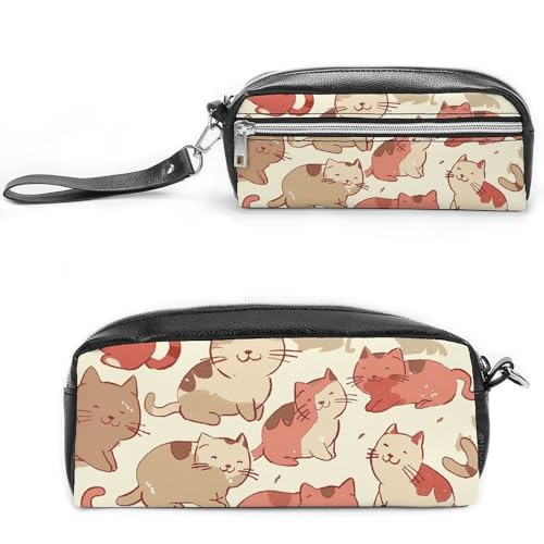 GFLFMXZW Make-up-Tasche, Reise-Kosmetiktasche für Damen, hellrote Katze, Make-up-Tasche für Geldbörse, großer Make-up-Organizer, hellrote Katze, 20 x 10 x 5,5 cm, Kosmetiktasche, Hellrote Katze, von GFLFMXZW