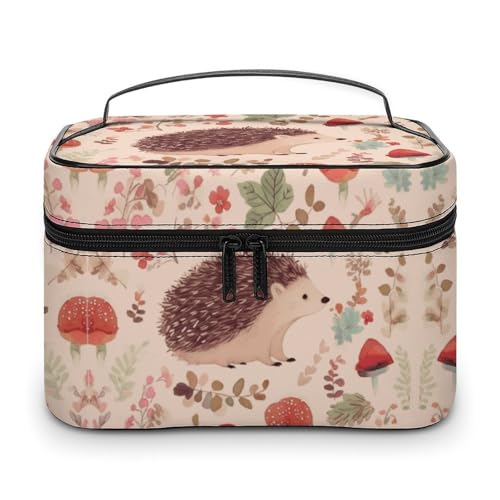 GFLFMXZW Make-up-Tasche, Reise-Kosmetiktasche für Damen, hübscher Igel, Make-up-Tasche für Geldbörse, großer Make-up-Organizer, Empfangstasche, schöner Igel, 25 x 18 x 15 cm, Kosmetiktasche, Schöner von GFLFMXZW