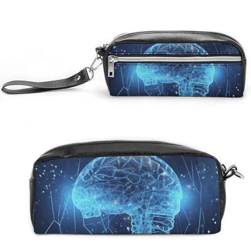 GFLFMXZW Make-up-Tasche, Reise-Kosmetiktasche für Damen, künstliche Intelligenz, Gehirn, Make-up-Tasche für Geldbörse, großer Make-up-Organizer, künstliche Intelligenz, Gehirn, 20 x 10 x 5,5 cm, von GFLFMXZW