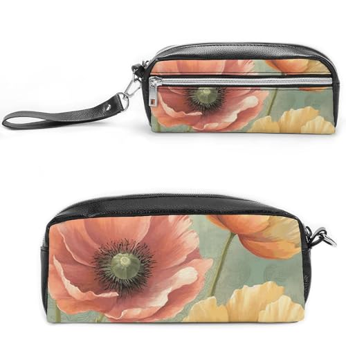 GFLFMXZW Make-up-Tasche, Reise-Kosmetiktasche für Damen, pastellfarbene Mohnblumen, Make-up-Tasche für Geldbörse, großer Make-up-Organizer, Pastellmohnblumen, 20 x 10 x 5,5 cm, Kosmetiktasche, von GFLFMXZW