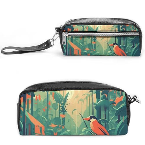 GFLFMXZW Make-up-Tasche, Reise-Kosmetiktasche für Damen, tropisches Haarmuster, Make-up-Tasche für Geldbörse, großer Make-up-Organizer, tropisches Haarmuster, 20 x 10 x 5,5 cm, Kosmetiktasche, von GFLFMXZW