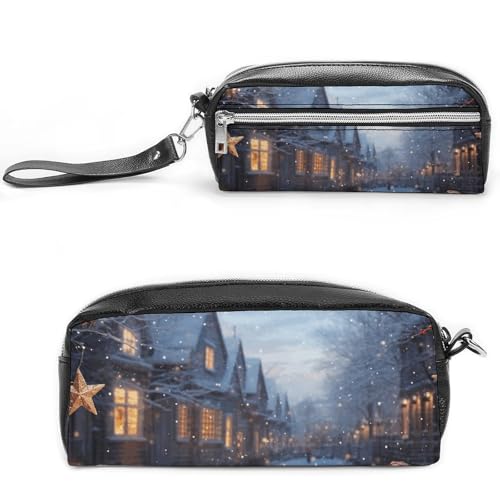 GFLFMXZW Make-up-Tasche, Reise-Kosmetiktasche für Damen, weihnachtliche Atmosphäre, Make-up-Tasche für Geldbörse, großer Make-up-Organizer, Weihnachtsatmosphäre, 20 x 10 x 5,5 cm, Kosmetiktasche, von GFLFMXZW