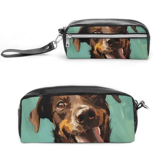 GFLFMXZW Make-up-Tasche, Reise-Kosmetiktasche für Frauen, Hund, lächelndes Bild, Make-up-Tasche für Geldbörse, großer Make-up-Organizer, Hunde-Lächelbild, 20 x 10 x 5,5 cm, Kosmetiktasche, Lachendes von GFLFMXZW