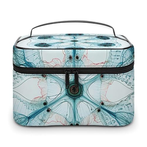 GFLFMXZW Make-up-Tasche, Reise-Kosmetiktasche für Frauen, Pflanzenzellen, Bilder, Make-up-Tasche für Geldbörse, großer Make-up-Organizer, Empfangstasche, Pflanzenzellenbilder, 25 x 18 x 15 cm, von GFLFMXZW