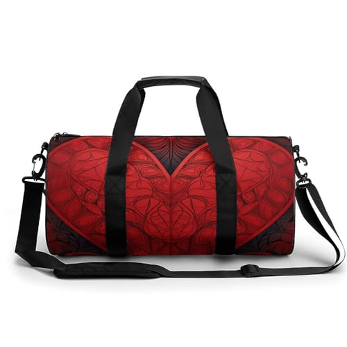 Reisetasche für Herren und Damen, Sporttasche, Blau und Lila, Kunst, Reisen, Seesack, wasserdicht, Übernachtungstasche für Sport, Workout, Herzförmiges Muster, 17.7in/9in/9in Reisetasche für Herren und Damen, Sporttasche, Blau und Lila, Kunst, Reisen, Seesack, wasserdicht, Übernachtungstasche für Sport, Workout, Herzförmiges Muster, 17.7in/9in/9in von GFLFMXZW