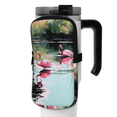 Wasserflaschen-Tasche, Sportflaschen-Zubehör, Tasche, Wasserfarbe, rosa Schatten, Hand-Trinkflaschen-Beutel für Fitnessstudio, Wasserflaschen, Zubehör für Wandern, Becher, Trinkflasche, Tasche für von GFLFMXZW