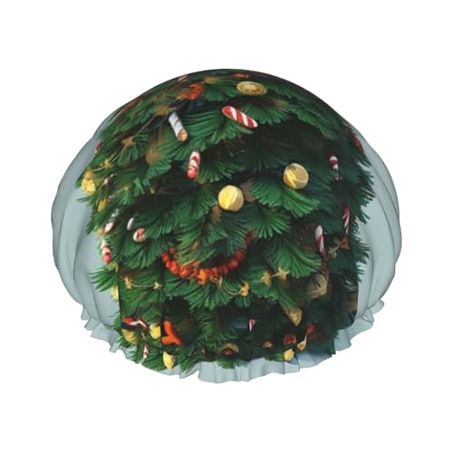 Weihnachtsbaum-Duschhaube, wiederverwendbar, doppellagig, Badekappe, wasserdichte Haarkappe mit elastischem Band, Badehut, Spa, Salon, Duschhut für Damen und Herren Weihnachtsbaum-Duschhaube, wiederverwendbar, doppellagig, Badekappe, wasserdichte Haarkappe mit elastischem Band, Badehut, Spa, Salon, Duschhut für Damen und Herren von GFLFMXZW