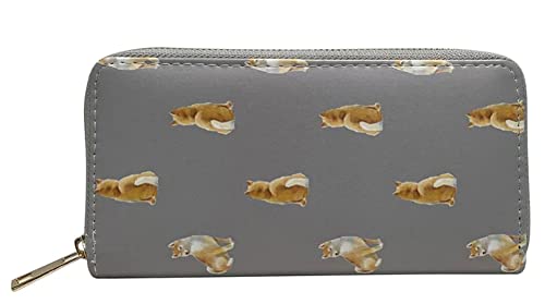 GFM® Damen Geldbörse mit Mohnblumen-Motiv, Hunde und Katzen, Prs-shib-shiba Inu, S, Modern von GFM