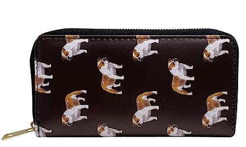 GFM® Damen Geldbörse mit Mohnblumen-Motiv, Hunde und Katzen, Prs-engbdg-english Bulldog, S, Modern von GFM