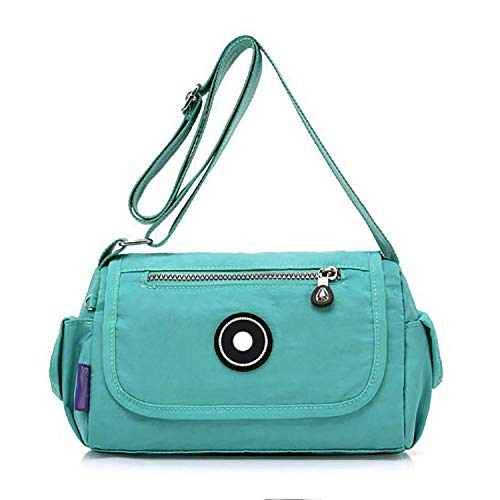 GFM® Damen Kleine Größe Wasserdichte Nylon Crossbody Umhängetasche - Reisen, Urlaub, Freizeitgebrauch (NCB-6), S6-6381-seahr-sean Grün, Small von GFM