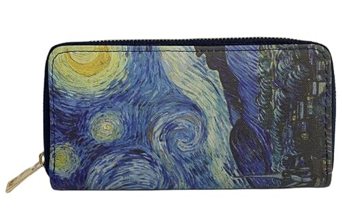 GFM® Damen Malerei Kunst basierte Muster Geldbörse (PRS-B), Sternennacht - Van Gogh, S, Modern von GFM