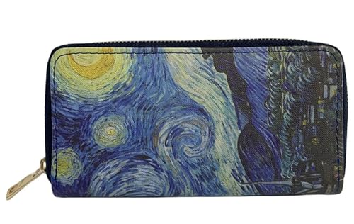 GFM® PRS-P Damengeldbörse mit malerischen Mustern, Sternennacht - Van Gogh, S, Modern von GFM