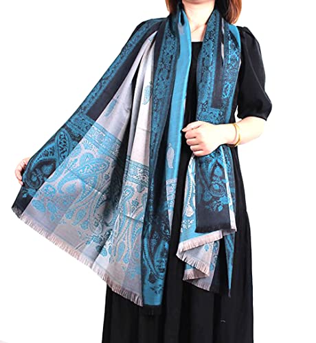 GFM® Damen Schal im Pashmina-Stil - Paisleymuster - Türkis - (S1-2056-TX) von GFM