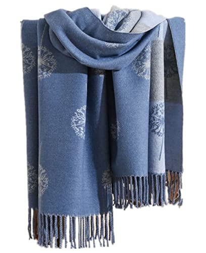 GFM® Damen-Schal mit Löwenzahn, superweicher Kaschmir-Griff, Herbst und Winter, DLSHL-bechnl-blau von GFM