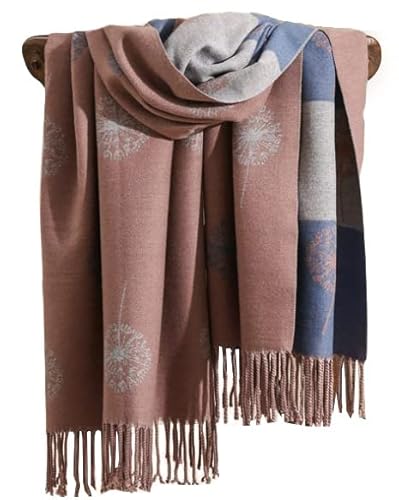 GFM® Damen-Schal mit Löwenzahn, superweicher Kaschmir-Griff, Herbst und Winter, DLSHL-dglb-Altrosa von GFM