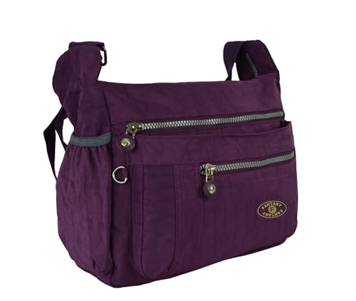 GFM® Damen-Umhängetasche, wasserdicht, Nylon, für Reisen, Urlaub, Strand, lässiger Tag - S1-Violett - (NCB-1503-GHJMN) von GFM