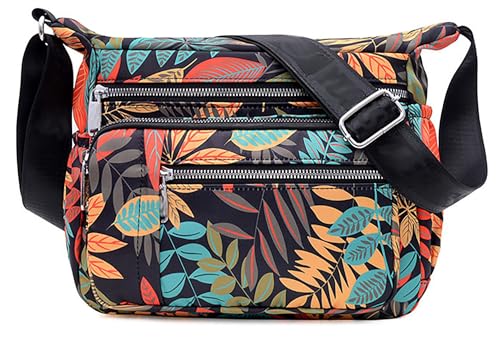 GFM® Damen Wasserdichte Nylon Crossbody Umhängetasche (NCB-26), S1-frl-b-floral, Small von GFM