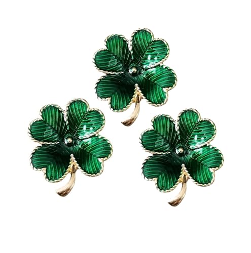 GFM® Emaille-Brosche mit vierblättrigem Kleeblatt (BRCH-ENM-CLVR-046), S, Metall von GFM