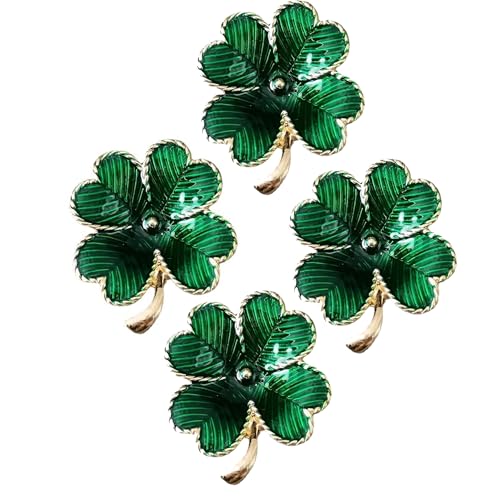 GFM® Emaille-Brosche mit vierblättrigem Kleeblatt (BRCH-ENM-CLVR-046), S, Metall von GFM