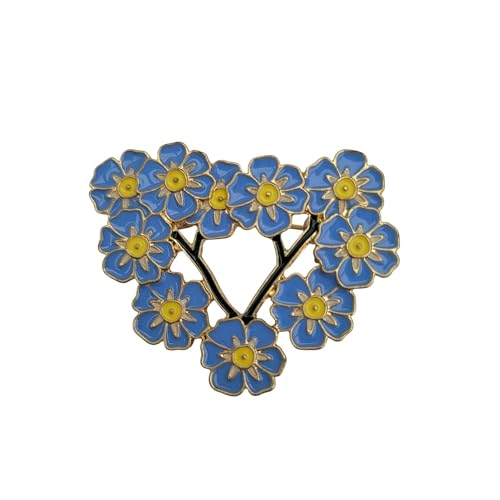 GFM® Forget Me Not Blumen-Brosche – Weihnachten, Geburtstag, Muttertag, Valentinstag, Hochzeitstag, Gedenktag, M, Metall von GFM